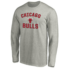 Heathered Gray Chicago Bulls Victory Arch Long Sleeve T-Shirt sale | NBA