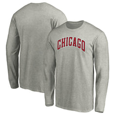 Heathered Gray Chicago Bulls Alternate Team Logo Long Sleeve T-Shirt sale | NBA