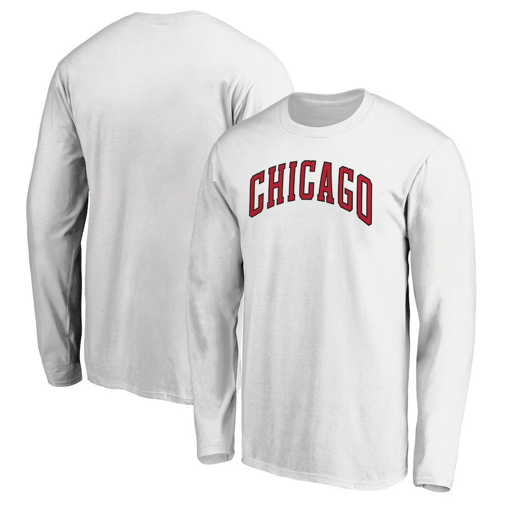 White Chicago Bulls Alternate Team Logo Long Sleeve T-Shirt sale | NBA