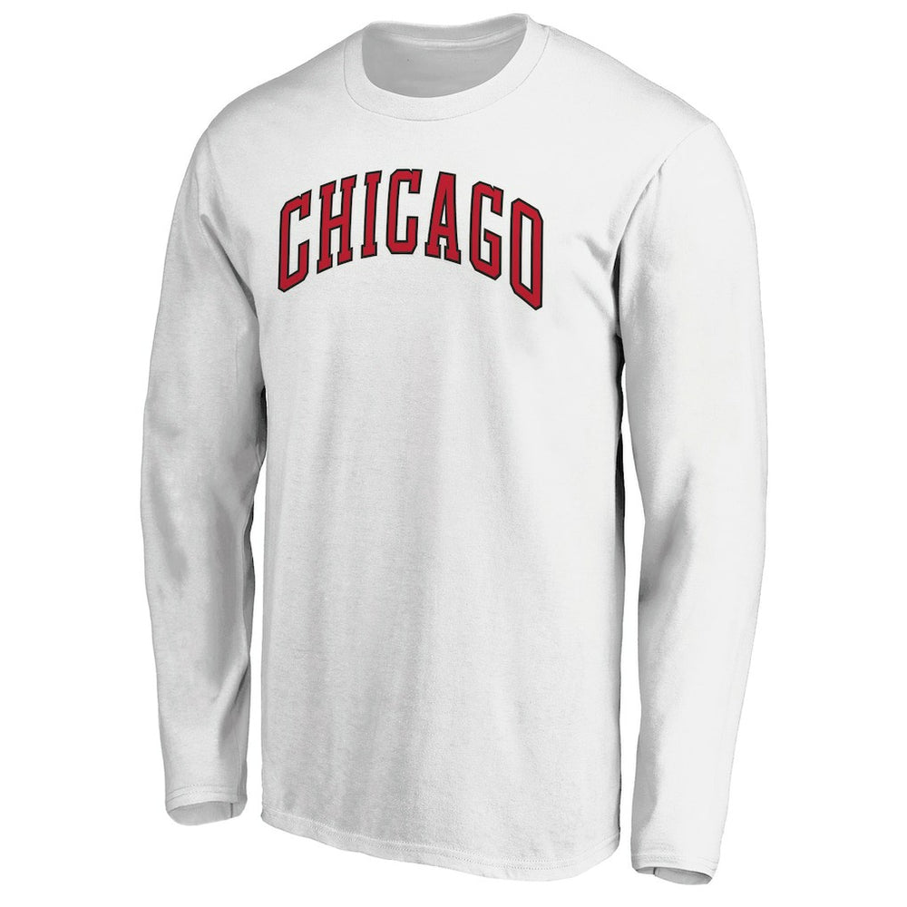 White Chicago Bulls Alternate Team Logo Long Sleeve T-Shirt sale | NBA