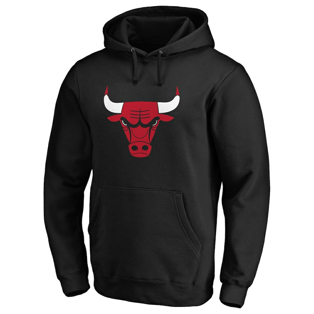 Black Chicago Bulls Primary Mascot Logo Pullover Hoodie | NBA