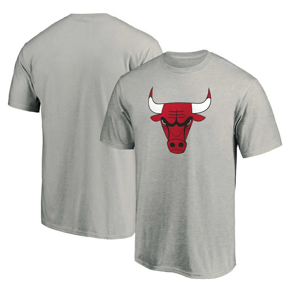 Heathered Gray Chicago Bulls Primary Mascot Logo T-Shirt sale | NBA
