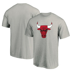 Heathered Gray Chicago Bulls Primary Mascot Logo T-Shirt sale | NBA