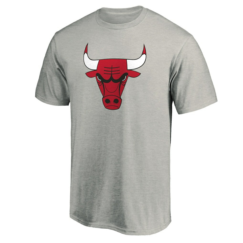 Heathered Gray Chicago Bulls Primary Mascot Logo T-Shirt sale | NBA