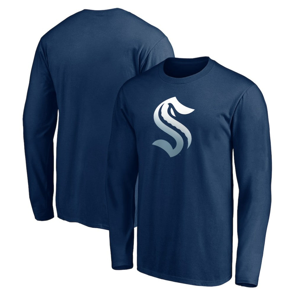 Seattle Kraken Gradient Logo Long Sleeve T-Shirt -  NHL T-shirts