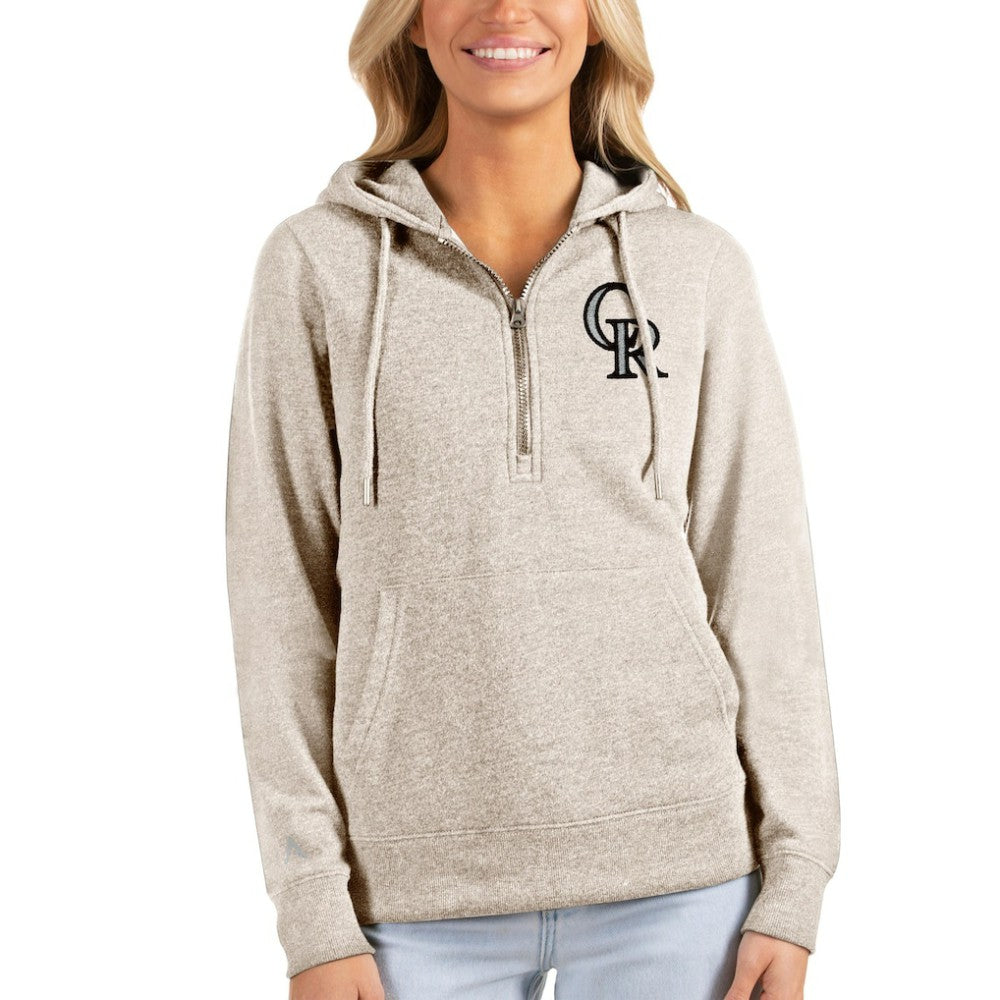 Colorado Rockies Antigua Women's Action Half-Zip Pullover Hoodie - MLB Hoodies