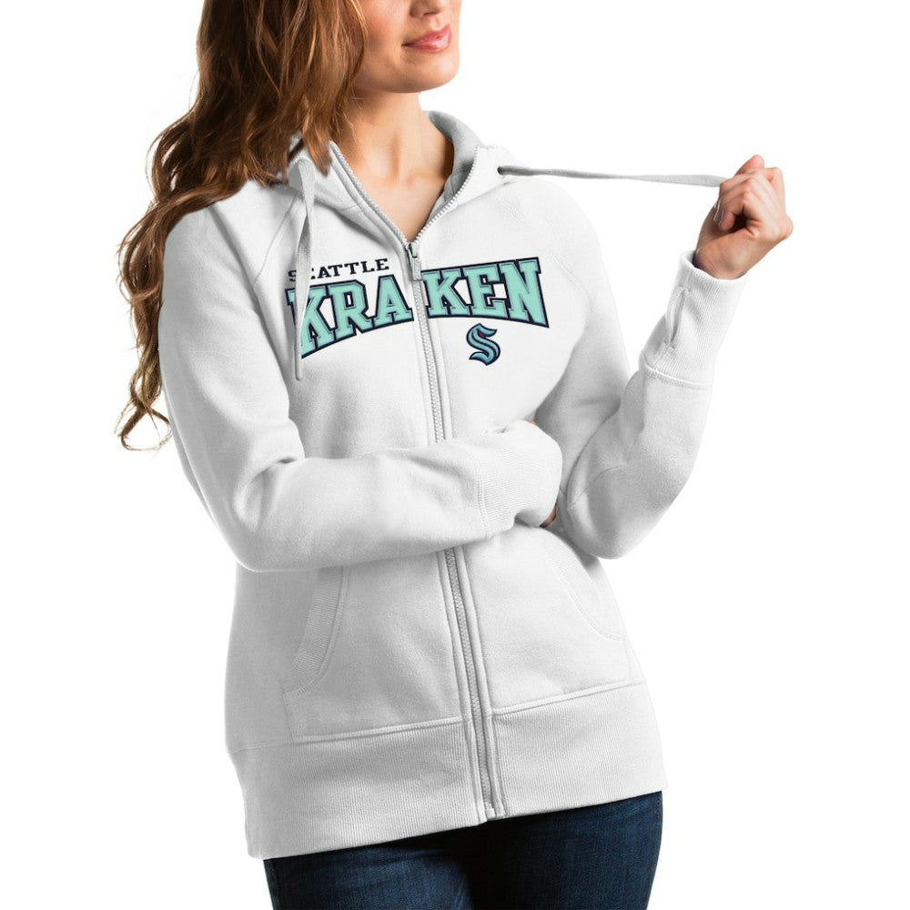 Seattle Kraken Antigua Women's Wordmark Victory Full-Zip Hoodie -  NHL Hoodies