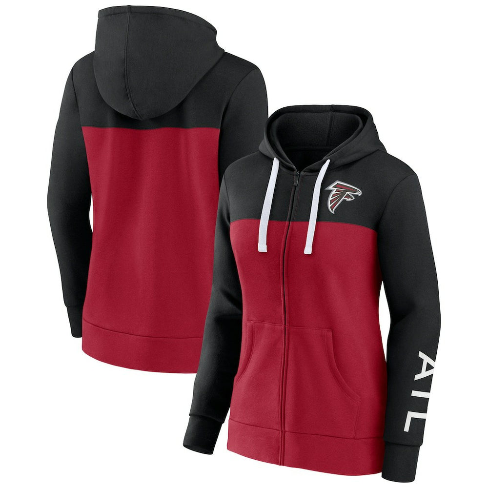 Atlanta Falcons Women's Take The Field Color Block Full-Zip Hoodie | NFL New