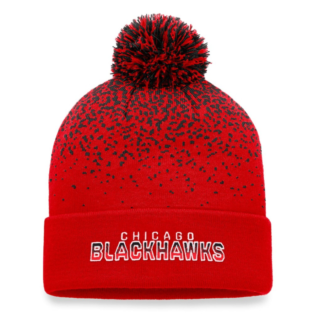 Chicago Blackhawks Fanatics Iconic Gradient Cuffed Knit Hat with Pom -  NHL Hats