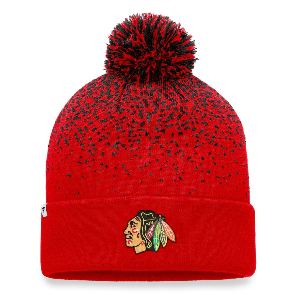 Chicago Blackhawks Fanatics Iconic Gradient Cuffed Knit Hat with Pom -  NHL Hats