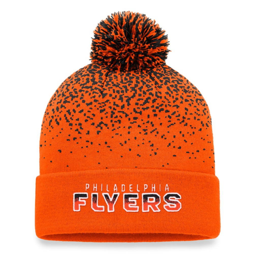Philadelphia Flyers Fanatics Iconic Gradient Cuffed Knit Hat with Pom -  NHL Hats
