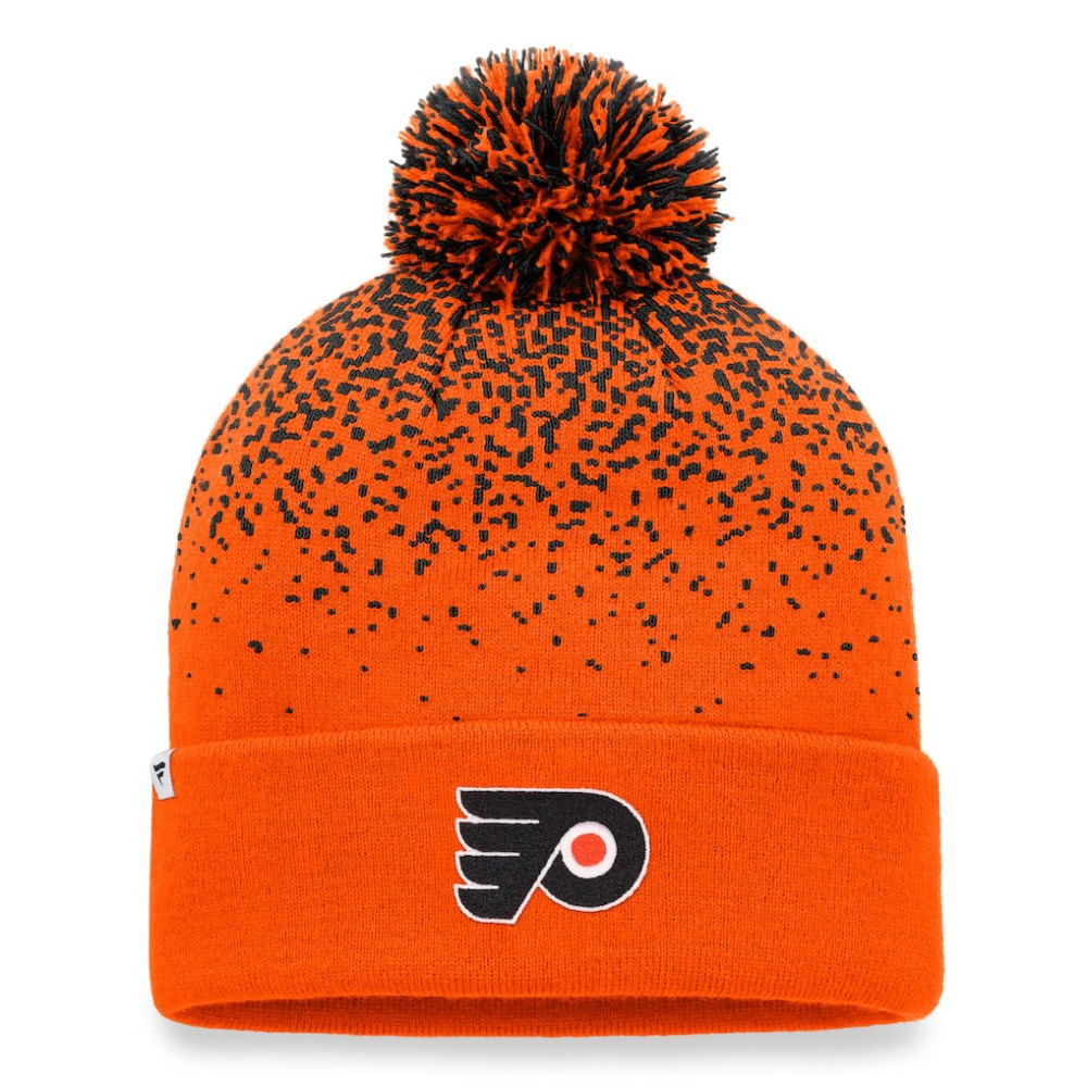 Philadelphia Flyers Fanatics Iconic Gradient Cuffed Knit Hat with Pom -  NHL Hats
