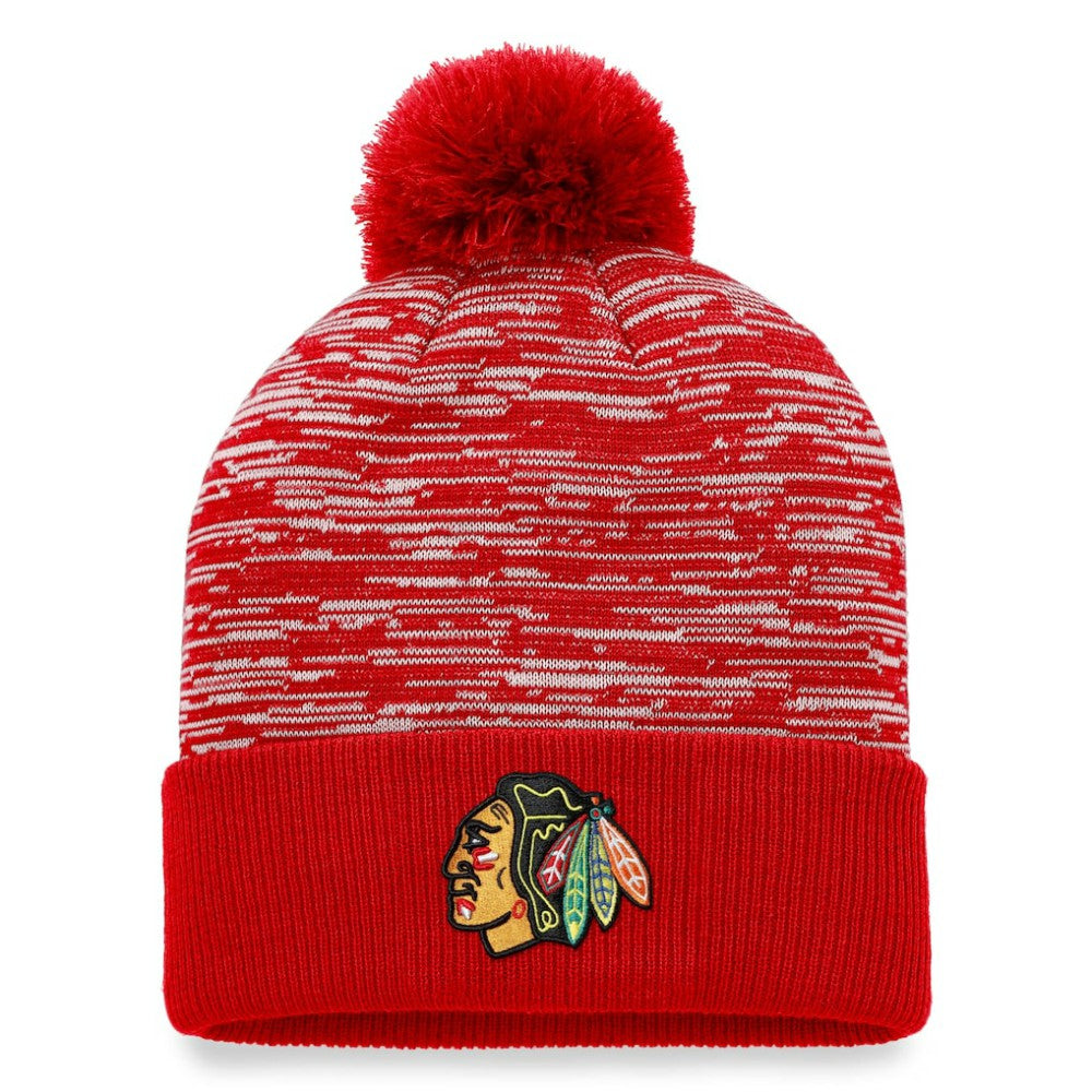 Chicago Blackhawks Fanatics Defender Cuffed Knit Hat with Pom -  NHL Hats