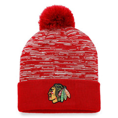 Chicago Blackhawks Fanatics Defender Cuffed Knit Hat with Pom -  NHL Hats