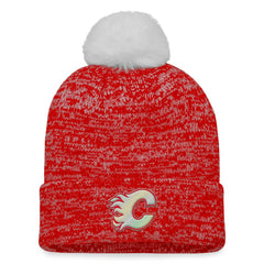 Calgary Flames Fanatics Women's Glimmer Cuffed Knit Hat with Pom -  NHL Hats