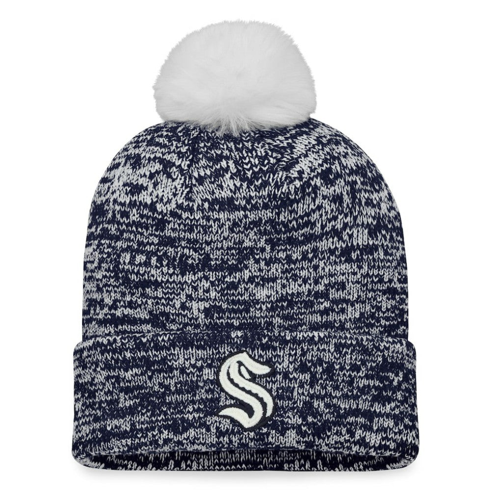 Seattle Kraken Fanatics Women's Glimmer Cuffed Knit Hat with Pom -  NHL Hats
