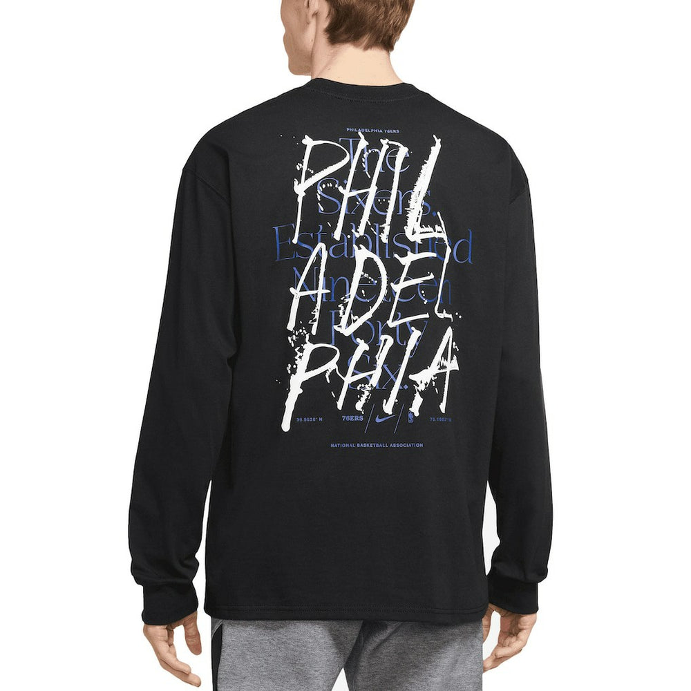 Black Philadelphia 76ers Courtside Established City Max90 Long Sleeve T-Shirt | NBA