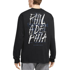 Black Philadelphia 76ers Courtside Established City Max90 Long Sleeve T-Shirt | NBA
