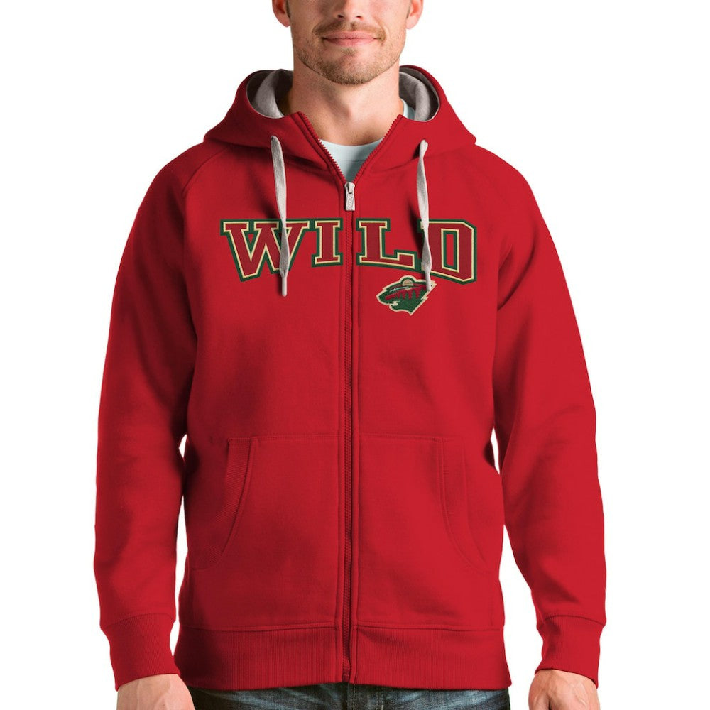 Minnesota Wild Antigua Wordmark Victory Full-Zip Hoodie -  NHL Hoodies