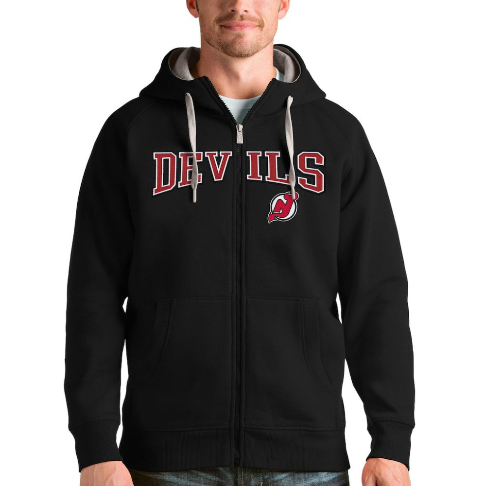 New Jersey Devils Antigua Wordmark Victory Full-Zip Hoodie -  NHL Jerseys