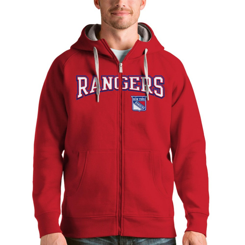 New York Rangers Antigua Wordmark Victory Full-Zip Hoodie -  NHL Hoodies