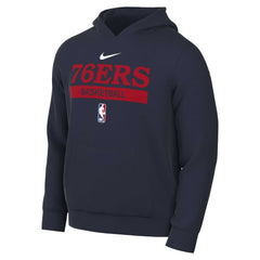 Navy Philadelphia 76ers 2022/23 Spotlight On-Court Practice Performance Pullover Hoodie | NBA