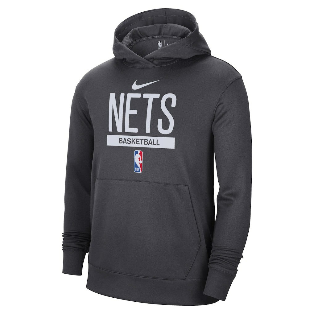 Anthracite Brooklyn Nets 2022/23 Spotlight On-Court Practice Performance Pullover Hoodie | NBA