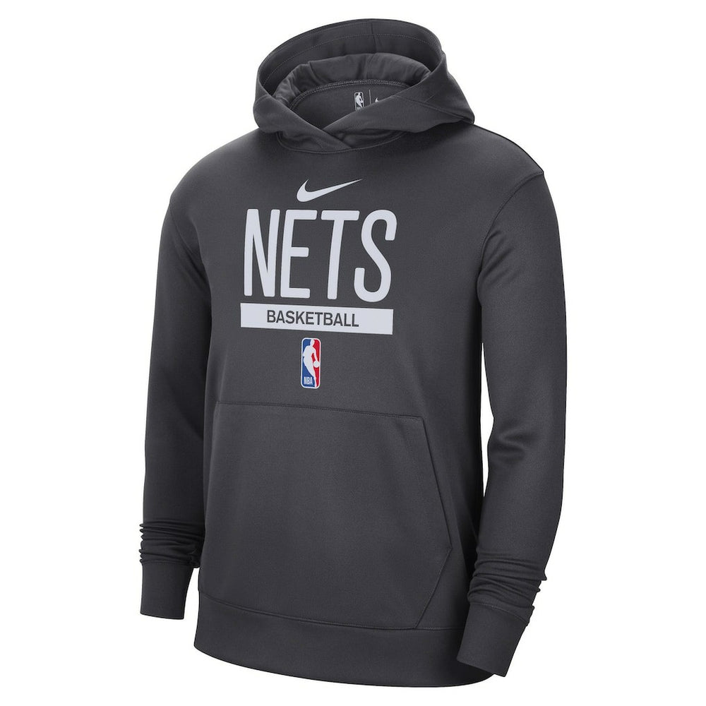 Anthracite Brooklyn Nets 2022/23 Spotlight On-Court Practice Performance Pullover Hoodie | NBA