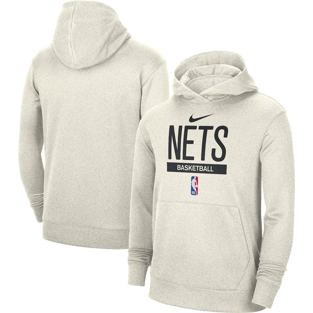 Cream Brooklyn Nets 2022/23 Spotlight On-Court Practice Performance Pullover Hoodie | NBA