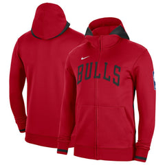Red Chicago Bulls Authentic Showtime Performance Full-Zip Hoodie | NBA