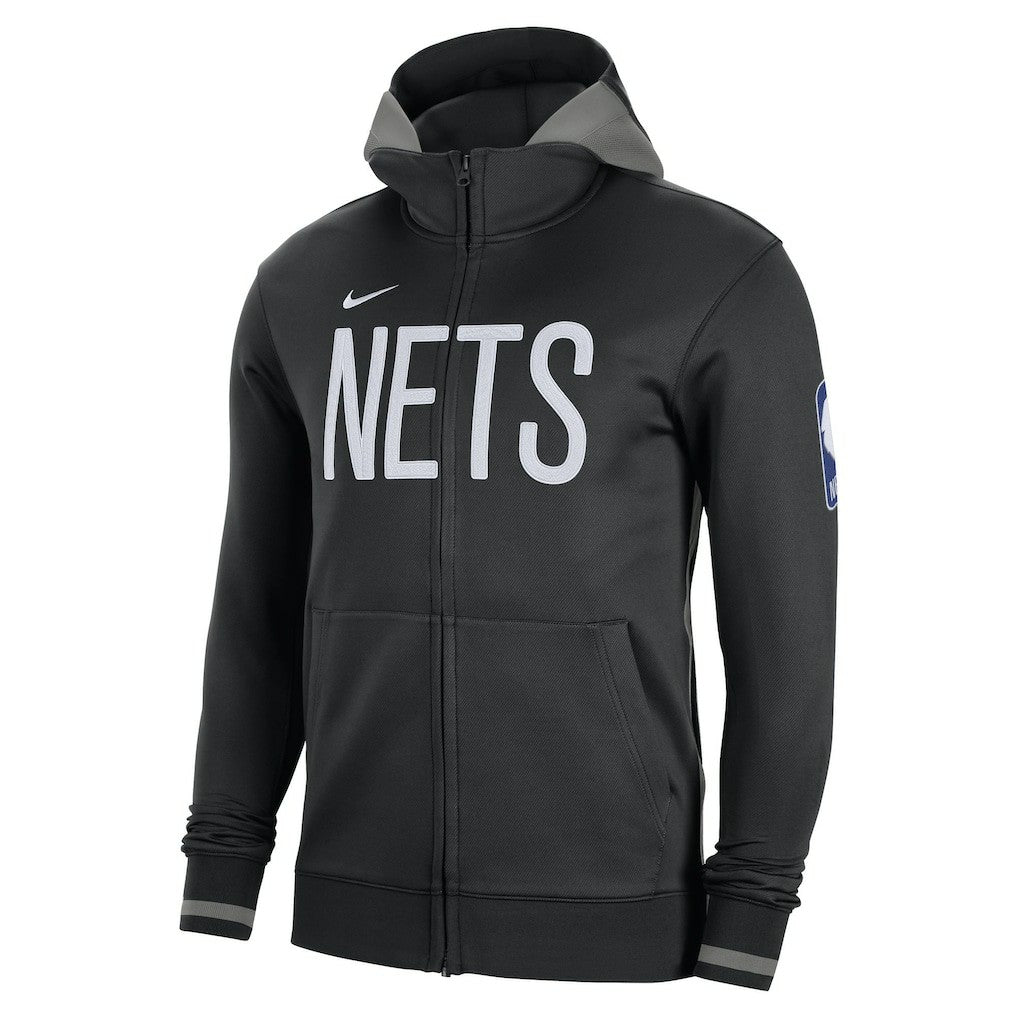 Black Brooklyn Nets Authentic Showtime Performance Full-Zip Hoodie | NBA