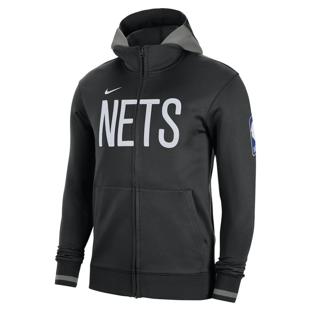 Black Brooklyn Nets Authentic Showtime Performance Full-Zip Hoodie | NBA