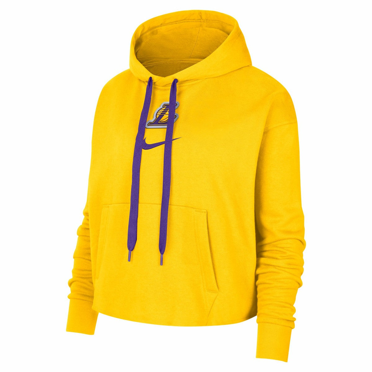 Gold Los Angeles Lakers Women's Courtside Cropped Pullover Hoodie | NBA