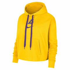Gold Los Angeles Lakers Women's Courtside Cropped Pullover Hoodie | NBA