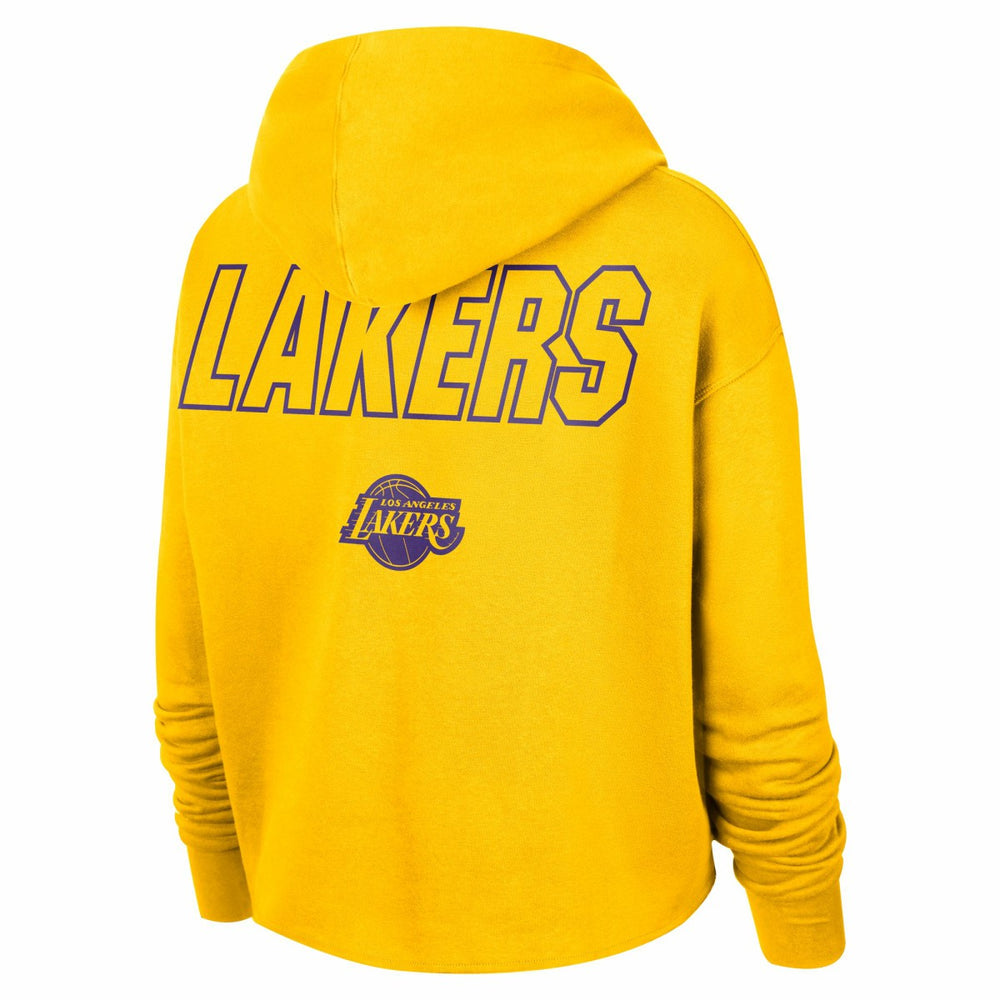 Gold Los Angeles Lakers Women's Courtside Cropped Pullover Hoodie | NBA