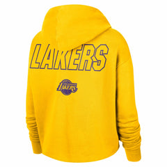 Gold Los Angeles Lakers Women's Courtside Cropped Pullover Hoodie | NBA