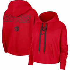 Red Toronto Raptors Women's Courtside Cropped Pullover Hoodie | NBA