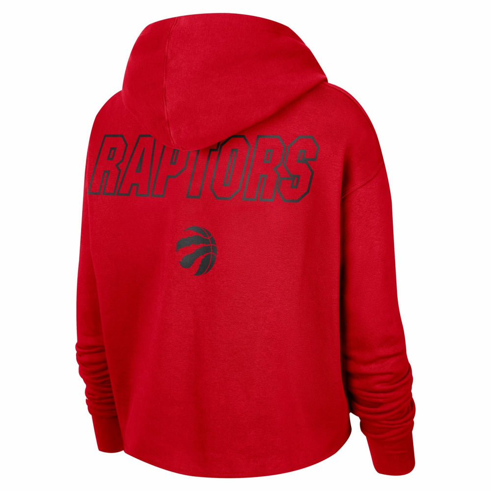 Red Toronto Raptors Women's Courtside Cropped Pullover Hoodie | NBA