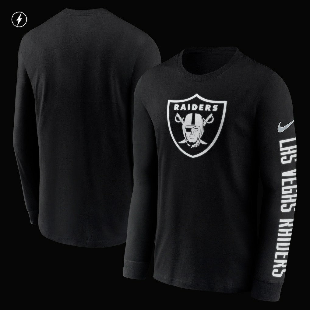 Las Vegas Raiders RFLCTV Name and Logo T-Shirt | NFL Sale