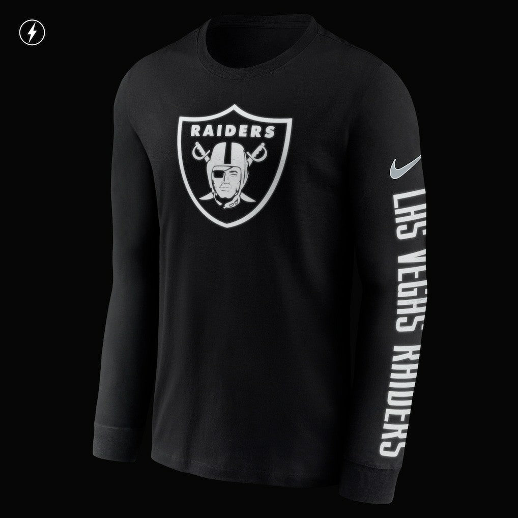 Las Vegas Raiders RFLCTV Name and Logo T-Shirt | NFL Sale