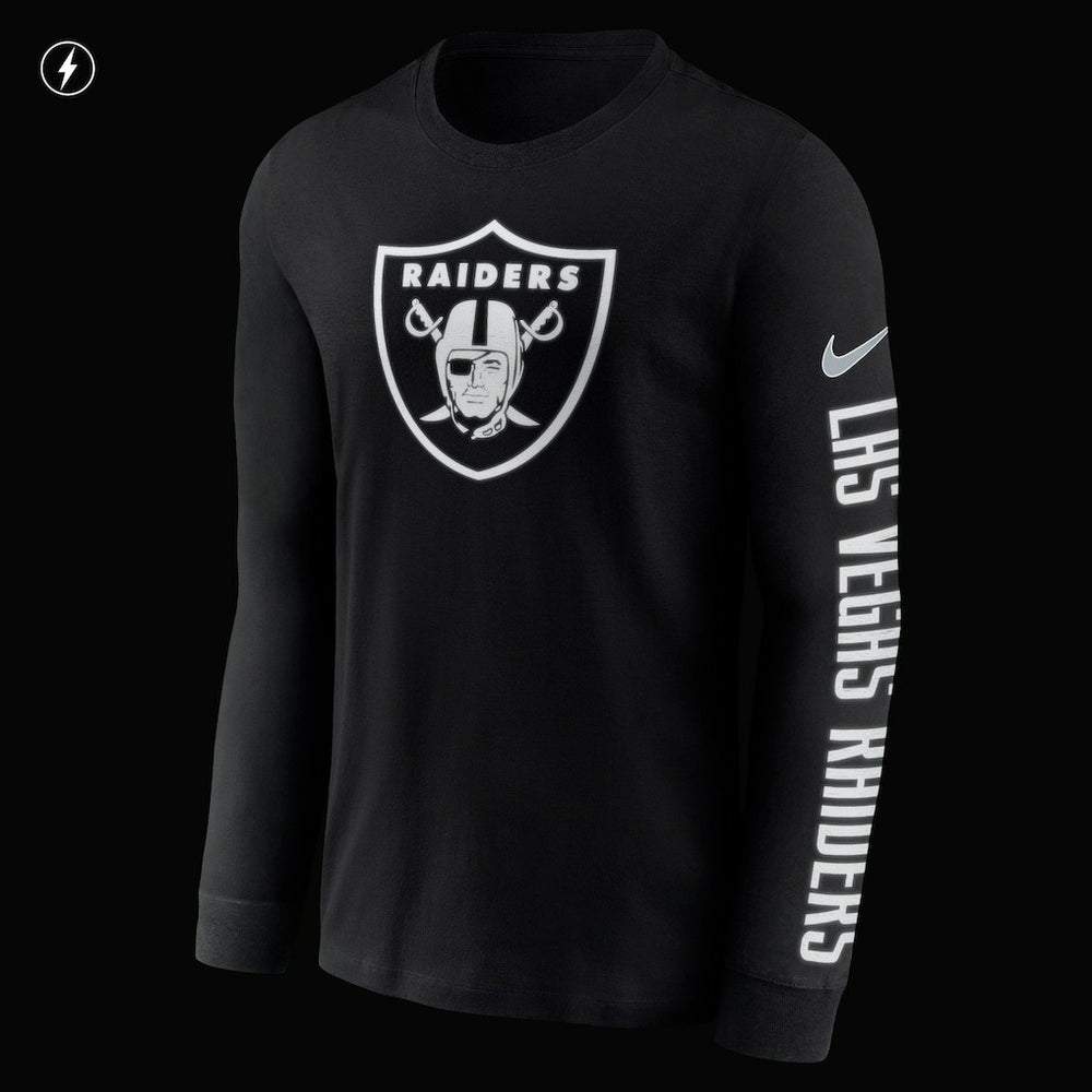 Las Vegas Raiders RFLCTV Name and Logo T-Shirt | NFL Sale