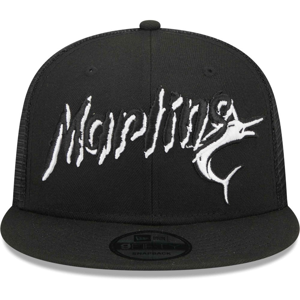 Miami Marlins New Era Street Trucker 9FIFTY Snapback Hat - MLB Hats