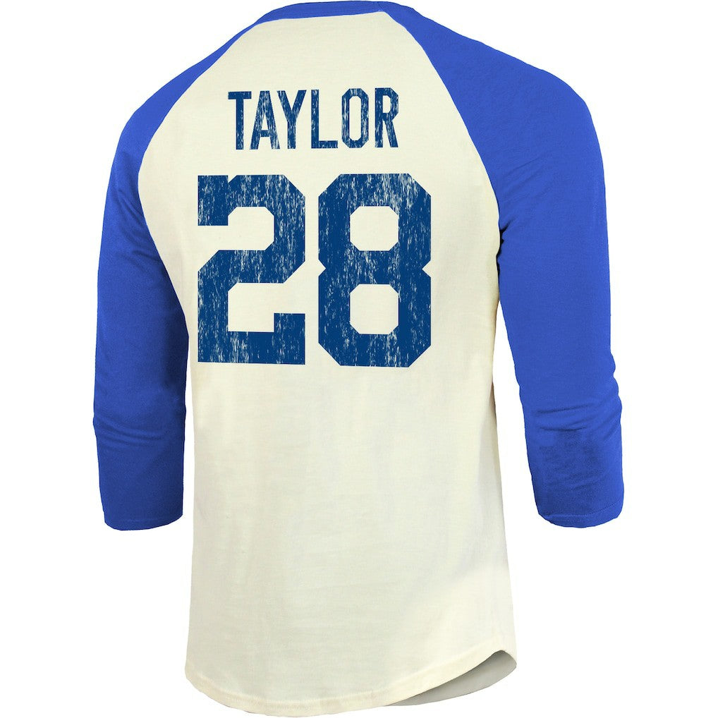 Indianapolis Colts Jonathan Taylor  Majestic Threads Vintage Player Name & Number Raglan 3/4-Sleeve T-Shirt | NFL Discount