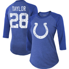 Indianapolis Colts Jonathan Taylor  Majestic Threads Women's Player Name & Number Raglan Tri-Blend 3/4-Sleeve T-Shirt | NFL Discount