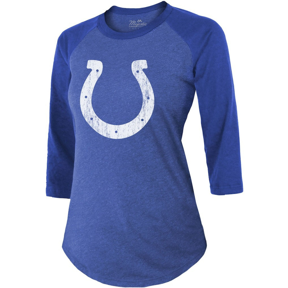 Indianapolis Colts Jonathan Taylor  Majestic Threads Women's Player Name & Number Raglan Tri-Blend 3/4-Sleeve T-Shirt | NFL Discount
