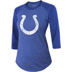 Indianapolis Colts Jonathan Taylor  Majestic Threads Women's Player Name & Number Raglan Tri-Blend 3/4-Sleeve T-Shirt | NFL Discount