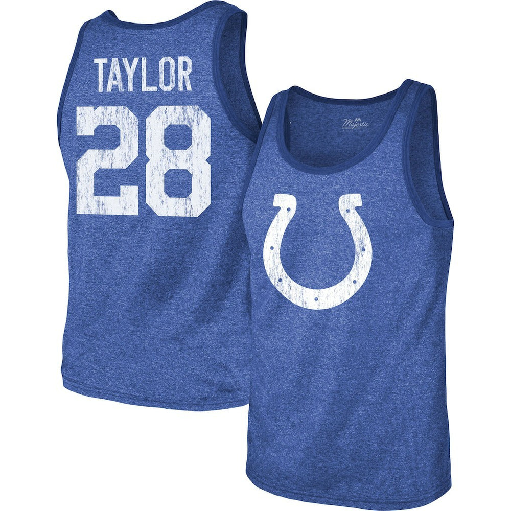 Indianapolis Colts Jonathan Taylor  Majestic Threads Player Name & Number Tri-Blend Tank Top | NFL Sale