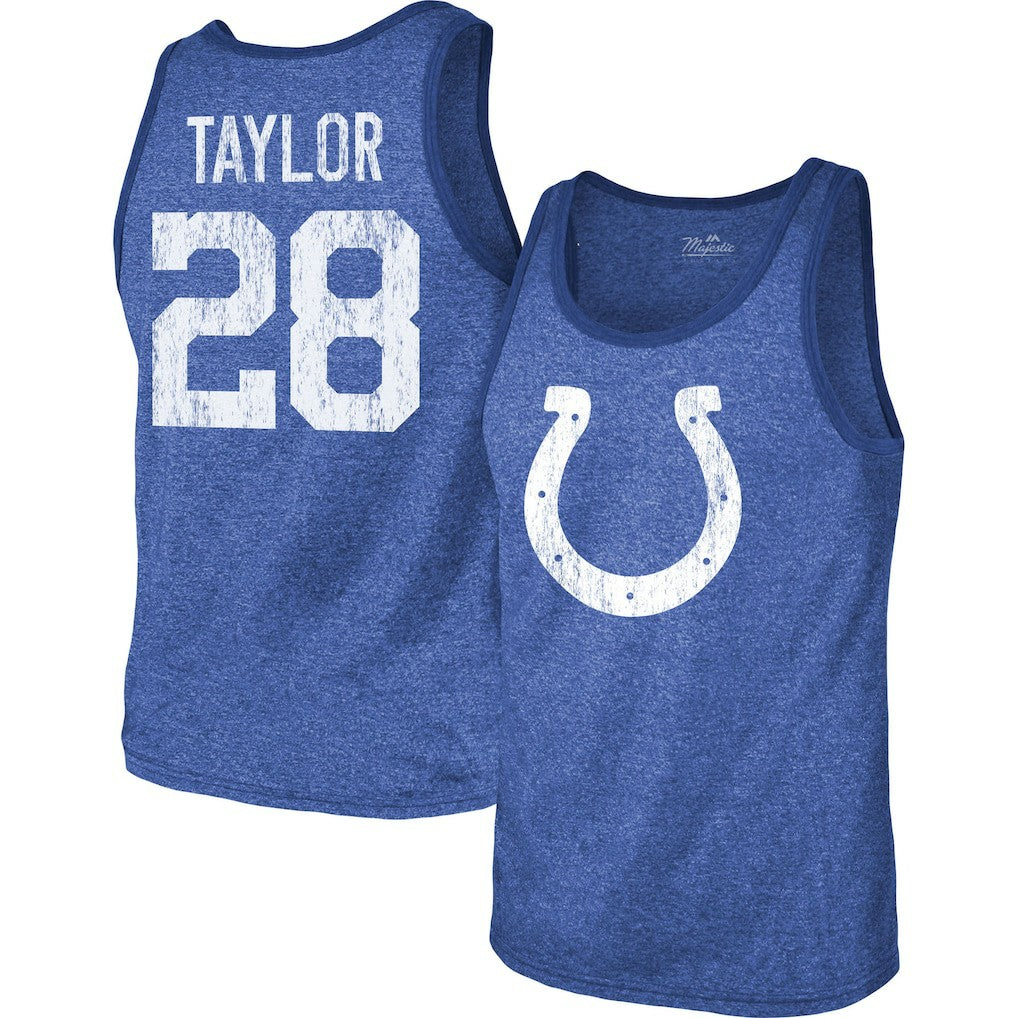 Indianapolis Colts Jonathan Taylor  Majestic Threads Player Name & Number Tri-Blend Tank Top | NFL Sale