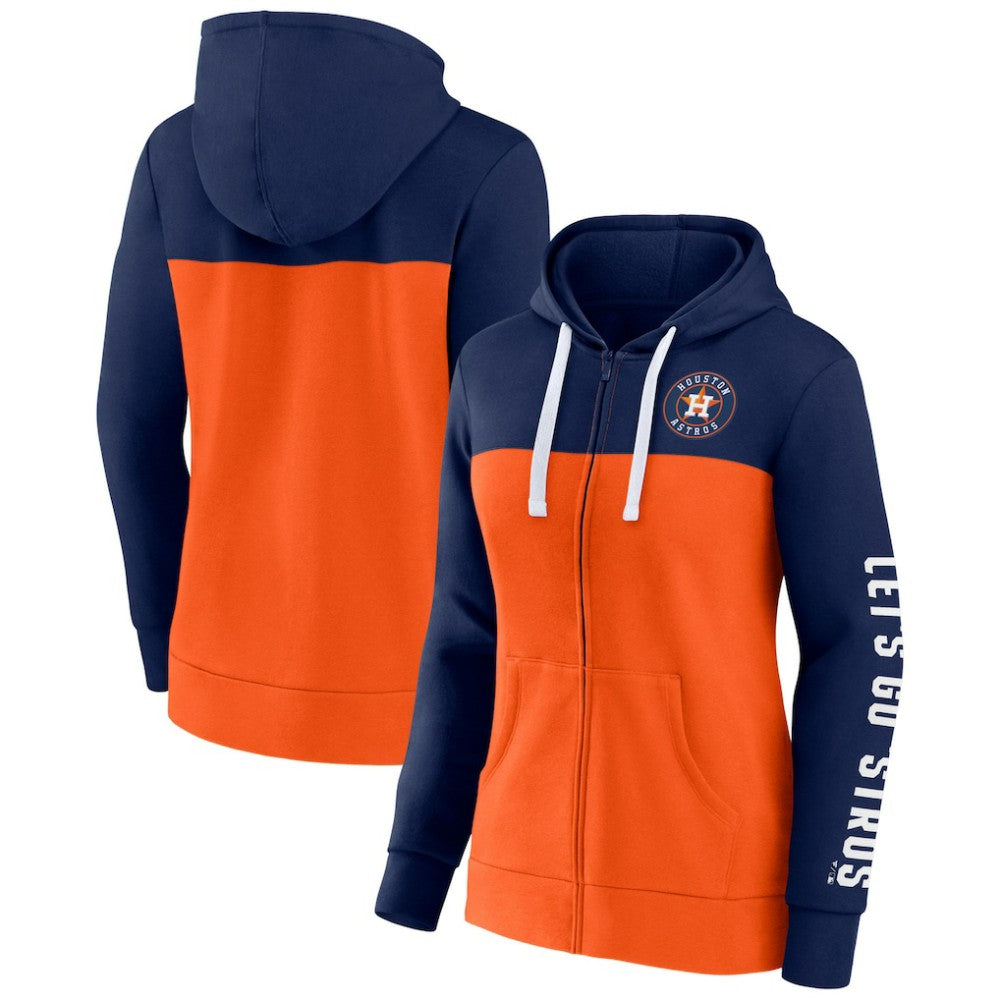Houston Astros Fanatics Women's Take The Field Colorblocked Hoodie Full-Zip Jacket - MLB Jackets
