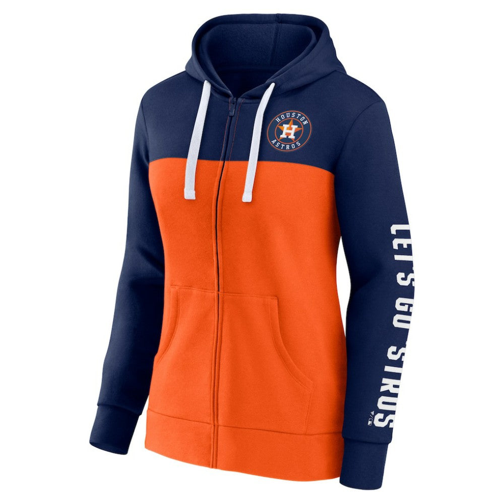 Houston Astros Fanatics Women's Take The Field Colorblocked Hoodie Full-Zip Jacket - MLB Jackets